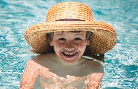 Photo for Child relax in summer swimming pool. - Royalty Free Image