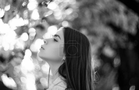 Photo for Beautiful young woman posing outdoor. Stylish girl in summer casual outfit. Outdoor female portrait - Royalty Free Image