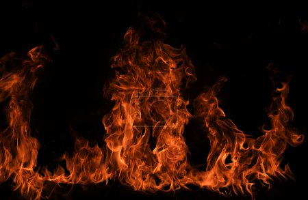 Photo for Fire flame burning and fire glowing on black background - Royalty Free Image