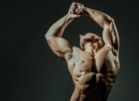 Photo for Male model with perfect body. Seductive gay. Sexy body. Strong brutal guy. Sexy male naked torso. Nude muscular body man. Muscular gay. Sexy naked man, seductive guy. Muscular shirtless man - Royalty Free Image
