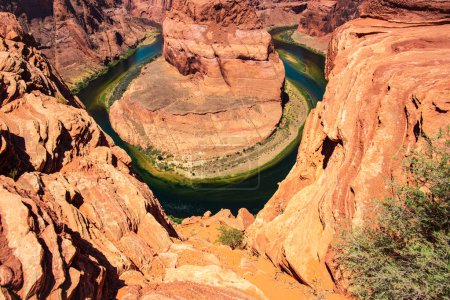 Photo for Horseshoe Bend and Colorado river. Canyon desert panoramic landscape. National Park, Arizona - Royalty Free Image