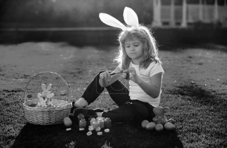 Photo for Happy easter bunny child boy. Funny boy, easter bunny kids. Spring kids holidays concept - Royalty Free Image