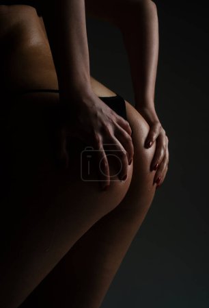 Foto de Sexy female body. Woman ass panties. Nude girl butt buttocks. Women lingerie - Imagen libre de derechos