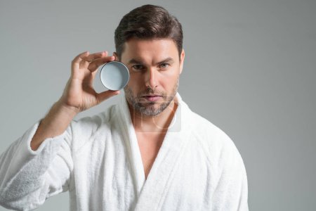 Aged care. Beauty man with clean perfect skin. Beauty man skin care. Cosmetology and spa. Male coscmetic. Face care skincare and beauty concepts. Handsome beauty man with soft skin. Male healthy skin