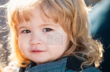Photo for Close up portrait of a cute baby child, outdoor. Childhood and parenting concept - Royalty Free Image