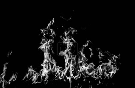 Photo for Texture of fire on a black background. Abstract fire flame background, large burning fire - Royalty Free Image