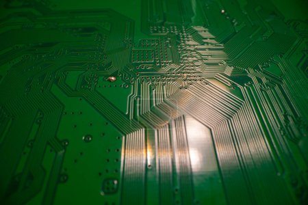 Photo for Technology background with circuit board. Electronic computer hardware technology. Motherboard digital chip. Tech science texture - Royalty Free Image