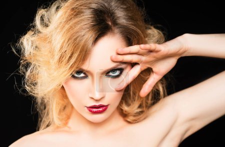 Photo for Sexy woman with fashion makeup. Visage, beauty salon, cosmetics. Smokey eyes make up - Royalty Free Image