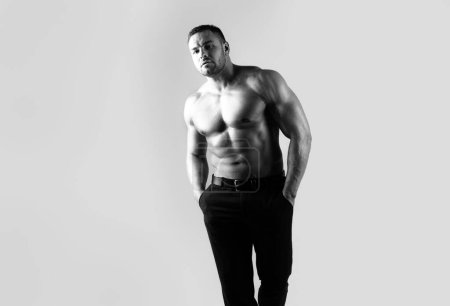 Photo for Muscular guy with sexy torso. Handsome masculine man - Royalty Free Image