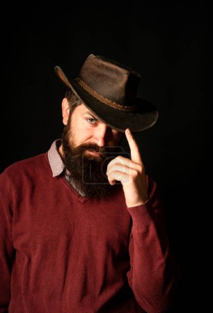 American Western Fashion. Wild West retro cowboy. Vintage style man. Texas