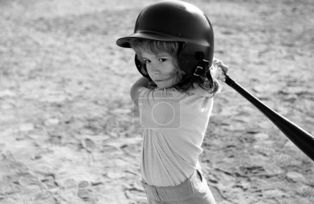 Kind mit Baseballschläger. Pitcher-Kind vor dem Werfen in Jugend-Baseball