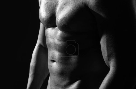 Foto de Torso de hombre desnudo. Cortado cuerpo de sexy muscular desnudo gay - Imagen libre de derechos
