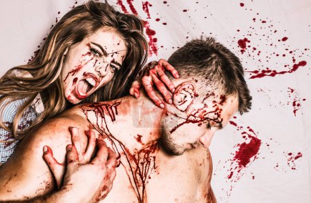 A terrible Halloween. Blood lust. Butchery. Full of blood. Crazy couple