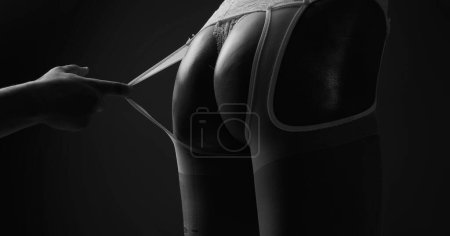 Photo for Sexy lingerie. Sexy form of female back and buttocks. Women intimate hygiene. Woman ass in lingerie posing. Romantic nights lingerie. Sexy woman in bikini. Womans sexual lingerie. Sexy panties - Royalty Free Image