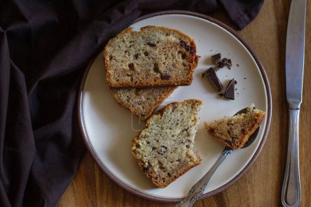Photo for Vegan sweet banana bread cake without eggs - Royalty Free Image