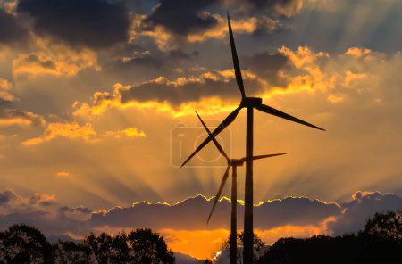 Foto de Turbinas eólicas como tecnología de energía verde. - Imagen libre de derechos