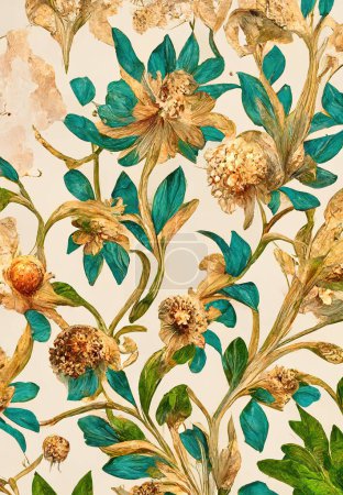 Photo for Illustration of gold flower pattern background. - Royalty Free Image