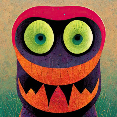 Photo for Illustration of Cute Halloween monster character for halloween celebration. - Royalty Free Image