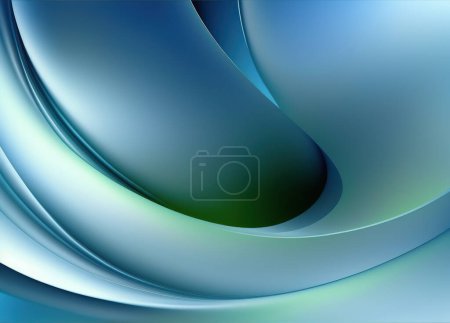 Photo for Abstract blue and green background with smooth lines - Royalty Free Image
