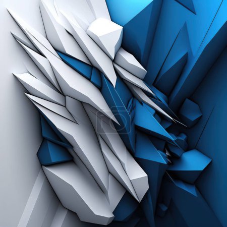 Photo for Abstract blue geometric shapes background. - Royalty Free Image