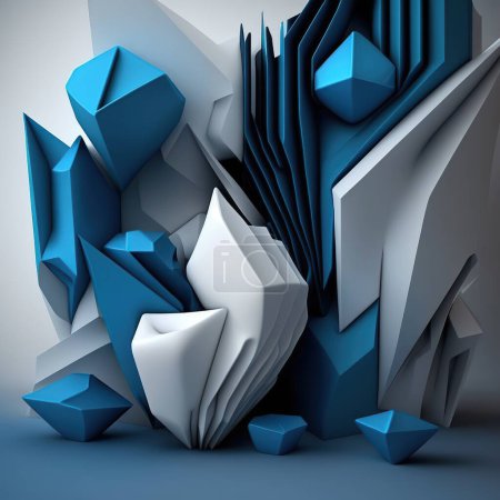 Photo for Abstract blue geometric shapes background. - Royalty Free Image