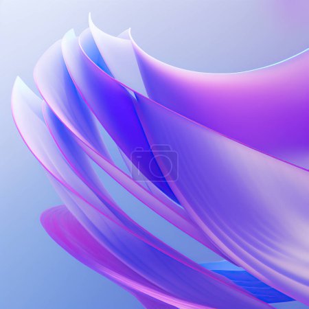 Photo for Abstract blue and purple 3d background with smooth lines - Royalty Free Image