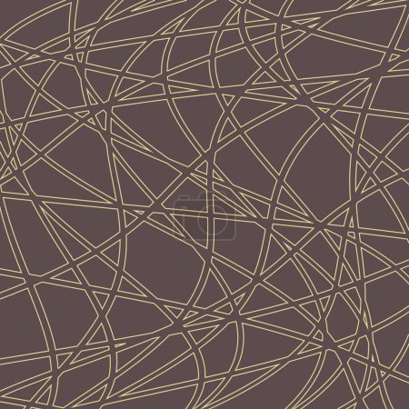 Ilustración de Adorno vectorial marrón y amarillo. Fondo ondulado moderno. Patrón geométrico moderno - Imagen libre de derechos