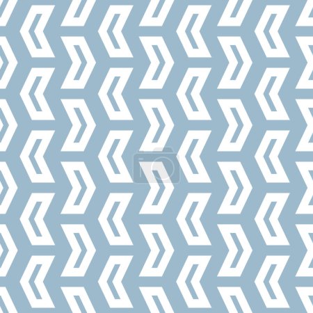 Ilustración de Vector geométrico azul claro y patrón blanco con flechas. Adorno geométrico moderno. Fondo abstracto sin costuras - Imagen libre de derechos