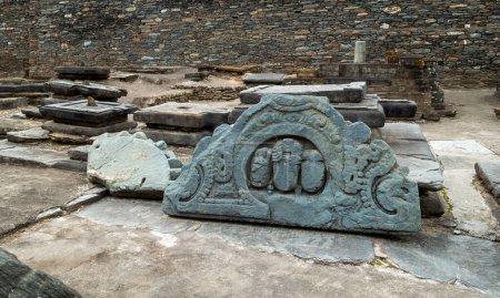 Feb.18th 2024, Uttarakhand India. Ruins and Statues Unearthed at Lakhamandal Shiva Temple: Ancient Hindu Deity Sculptures