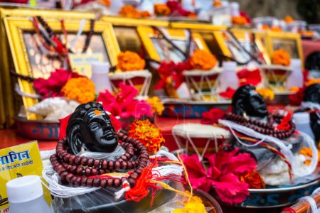 Feb.13th2024, Rishikesh Uttarakhand India. Uttarakhand MahaShivratri Fair: Adiyogi Shiva Statues & Decorated Stalls