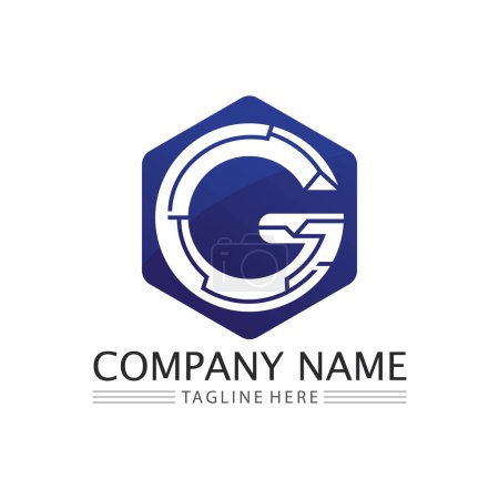 Ilustración de G Letra vector icono de ilustración Logo Plantilla de diseño - Imagen libre de derechos