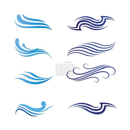 Téléchargez les illustrations : Modèle d'illustration vectorielle de logo de goutte d'eau et d'onde - en licence libre de droit