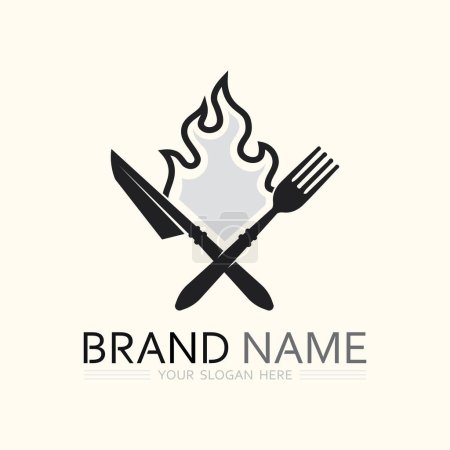 sombrero chef y cocina logotipo plantilla vector ilustración