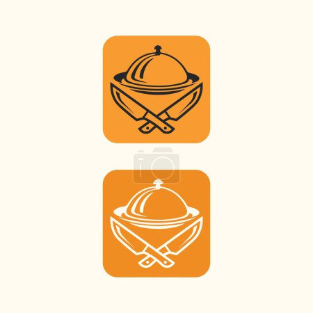 hat chef  and kitchen logo template vector illustration