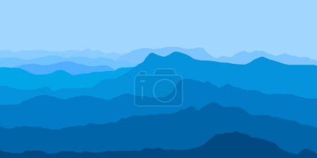 Photo for Illustration design of mountain views in the morning - Royalty Free Image