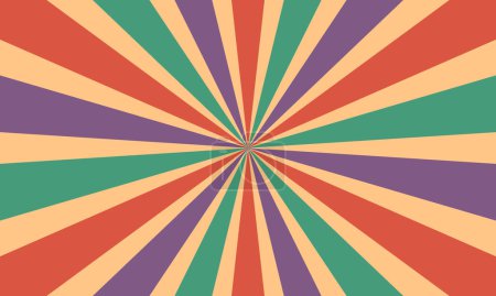 Photo for Retro sunburst pop art background with vintage color radial lines pattern - Royalty Free Image