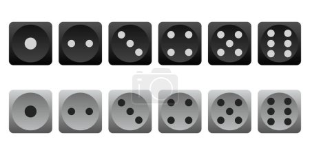 Photo for EPS 10 vector 3d black and white dice illustration collection. - Royalty Free Image