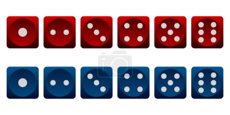 Photo for EPS 10 vector 3d red and blue dice illustration collection. - Royalty Free Image