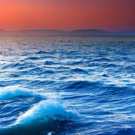 Photo pour Magnifique coucher de soleil sur la mer - image libre de droit