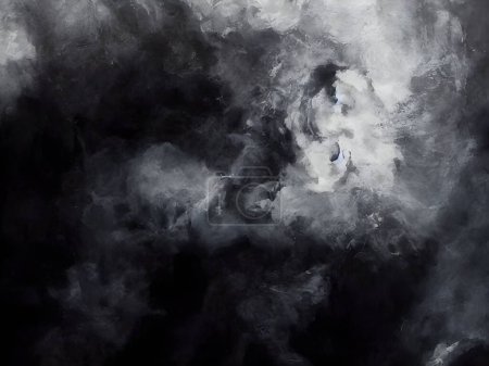 Photo for Dark smoke on a black background. - Royalty Free Image