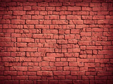 background of old red brick wall with white paint