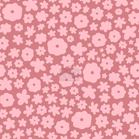Foto de Patrón sin costuras florales con flores inspiradas matisse sobre fondo rosa. Bueno para impresiones, papel pintado, scrapbooking, papelería, impresiones textiles, papel de envolver, etc. EPS 10 - Imagen libre de derechos