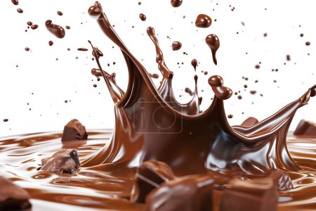 Téléchargez les photos : Une image en gros plan haute résolution représentant la beauté esthétique du chocolat en mouvement - en image libre de droit