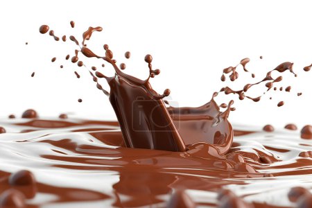 Téléchargez les photos : Une image en gros plan haute résolution représentant la beauté esthétique du chocolat en mouvement - en image libre de droit