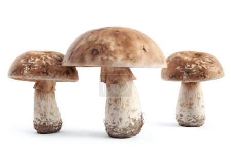 This image showcases a vivid rendering of Amanita mushrooms, known for their distinctive red caps with white spots, surrounded by lush green grass.