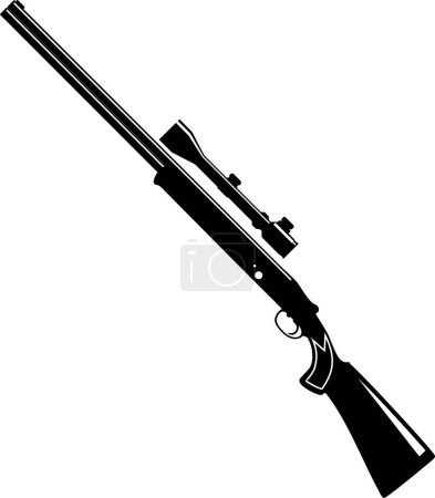 Hunting Rifle with Optical Sight Isolated Icon in Flat Style.