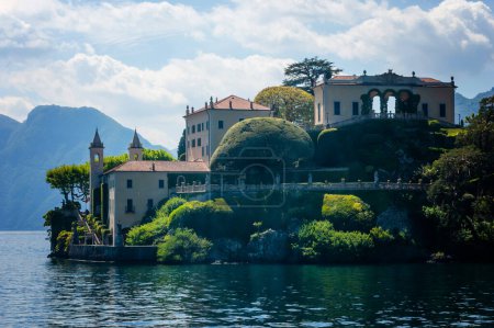 Villa del Balbianello on Lake Como, Lenno, Lombardia, Italy. Lakeside view