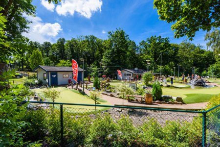 Photo for GOTHENBURG, SWEDEN - AUGUST 1, 2017: Miniature golf arena in summertime. - Royalty Free Image