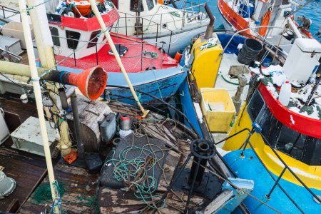Photo for Fishing boats moored in a harbour - Royalty Free Image