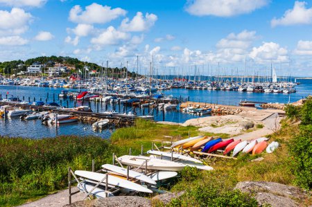Photo for Harbor with boats at summertime - Royalty Free Image